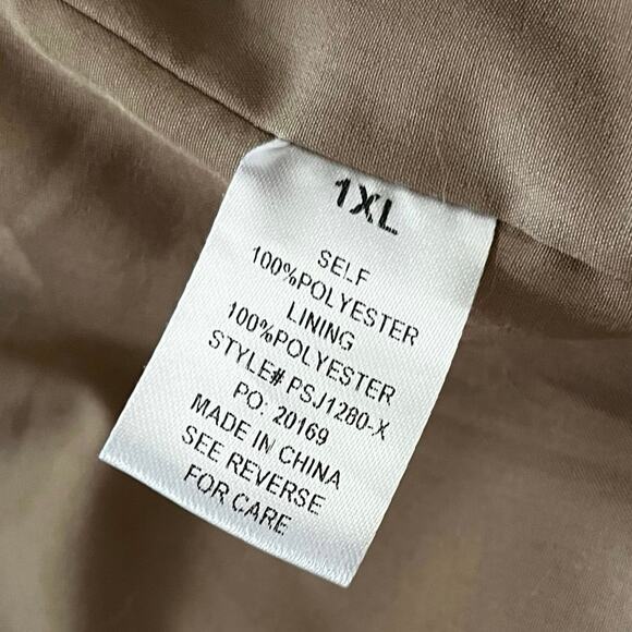 Polagram Faux Fur Brown Plaid Long Jacker Long Kimono Soft Cozy Plus Size 1XL - Picture 8 of 11